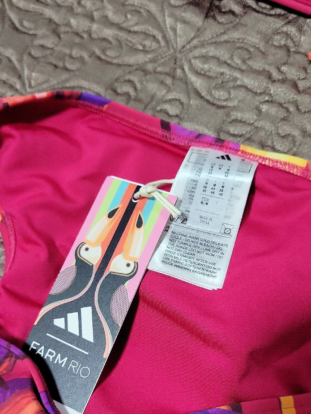 NWT- LIMITED EDITION Farm Rio + Adidas Tropical Print ‘Neck-Holder’ Bikini - Picture 6 of 7